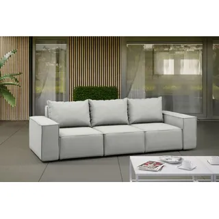 Gartensofa Loungesofa Sofa 3-Sitzer GARDENT wetterfester Stoff NXL Hellgrau - Hellgrau