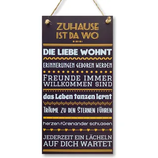 CARISPIBET Zuhause ist da wo Retro vintage nostalgie deko Holzdeko-Schild, Wandschild, Türschild, Holztafel, Holzbild 30x15