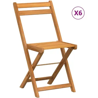 vidaXL Bistrostühle 6 Stk. Klappbar Massivholz Akazie - Braun