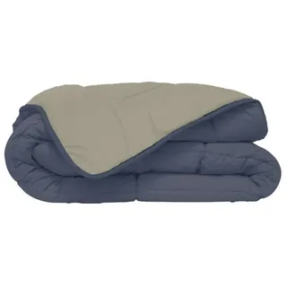 poyet motte made in france Poyet Motte Waschbare Bettdecke mit festem Bezug - 140x200 cm - Petrolblau/Mastixbeige