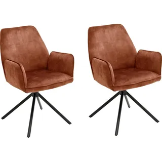 MCA Furniture Esszimmerstuhl Ottawa Polyester rostbraun