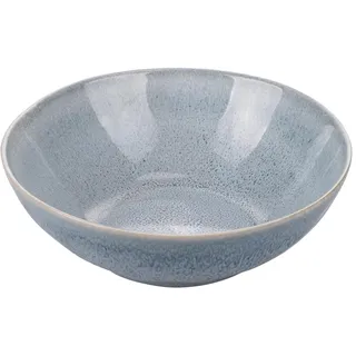 Villa d'Este Home Tivoli The Market E Suppenteller aus Steinzeug, Hellblau, mit braunem Rand, 6 Stück