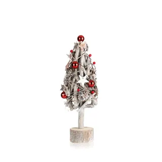 COM-FOUR® Deko-Weihnachtsbaum, dekorativer Kleiner Schmuckbaum, tolle Tischdeko, optimal für die Adventszeit, ergänzt Kränze und Girlanden (Baum XL)