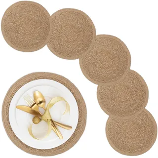 Relaxdays 6tlg.TISCHSET , Textil , Rund , Heimtextilien, Wohntextilien, Tischwäsche, Tischsets