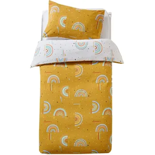 little furn. Regenbogen-Stamm-Bezug und Kissen Set, Baumwolle, Senf, Doppelt