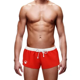 Prowler Badehose mit Pfotenabdruckmotiv, Rot, rot, S 7-9