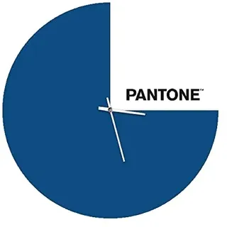 Homemania Slice Wanduhr, rund, für Wohnzimmer, Küche, Büro, Blau, Weiß, Schwarz, Metall, 40 x 0,15 x 40 cm