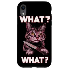 Hülle für iPhone XR Halloween Katze Messer Design Witzige Tier Katzen