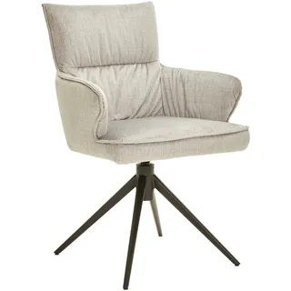 Dieter Knoll Armlehnstuhl , Hellgrau , Metall, Textil , Stativgestell , 58x91x62 cm , Typenauswahl, inklusive Armlehnen , Esszimmer, Stühle, Polsterstühle