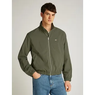 Bomberjacke TOMMY JEANS "TJM ESSENTIAL JACKET EXT", Herren, Gr. M, grün (fatigue grün), Web, Obermaterial: 100% Polyamid, unifarben, normal kurz, elastischer Bund, Jacken Bomberjacke, mit Logostickerei