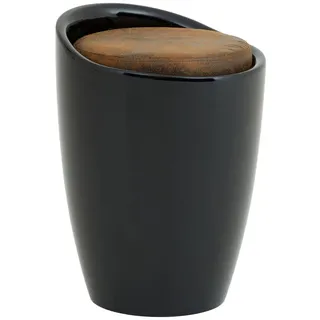 Idimex Sitzhocker Daniel Kunstleder 35 x 50 x 35 cm Schwarz