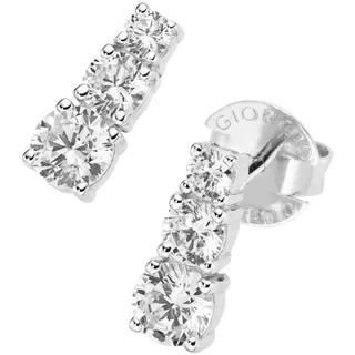 Paar Ohrstecker "Ohrstecker Mit Zirkonia, Silber 925", weiß, GIORGIO MARTELLO MILANO, Ohrringe, Damen, Silber 925 (Sterlingsilber), Paar Ohrstecker