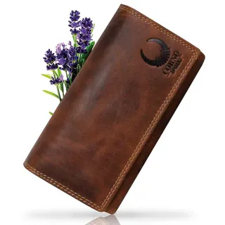 Corno d ́Oro Corno d'Oro Geldbörse Damen Leder Groß Portemonnaie braun