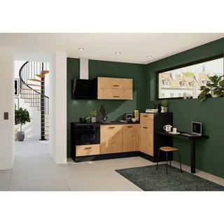 Impuls Küchen Xora Eckküche L-Form 285 x 245 cm Eichefarben