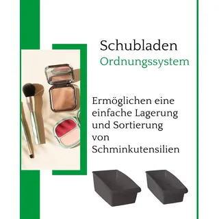 Novaliv Kosmetik Organizer klein Schubladen Organizer Badezimmer - 25 x 12 cm ANTHRAZIT GRAU Make-up Pinselhalter – Aufbewahrung für Schminkpinsel Eyeliner Lippenstift Lipgloss Kosmetikpinsel - Grau