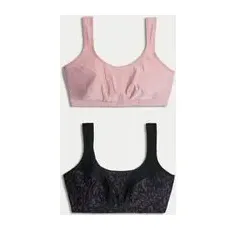 Womens Goodmove 2er-Pack bügellose Sport-BHs für ultimativen Halt (A-E) - Dusted Pink, Dusted Pink, 36-C