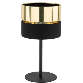 Nachttischlampe der HILTON Serie, Schirm schwarz gold für 16051T