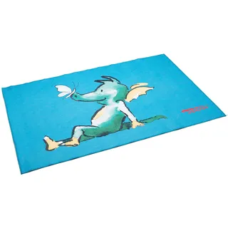 TABALUGA Kinderteppich »Drache Tabaluga hellblau«, rechteckig, 4 mm Höhe, bedruckt, waschbar, Kinderzimmer TABALUGA hellblau B: 100 cm   1 St.