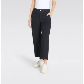Schlaghose MAC "CARI", Damen, Gr. 36, N-Gr, blau (dunkelblau ppt), Web, Obermaterial: 97% Baumwolle, 3% Elasthan, lang, Hosen Schlaghose