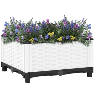 vidaXL Hochbeet 40x40x23 cm Polypropylen - Weiß