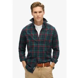 Superdry für Herren. M4010737A Hemd aus Bio-Baumwolle mit Vintage-Karo in navy (XXL), Lässig, Langarm, Nachhaltig, Marine