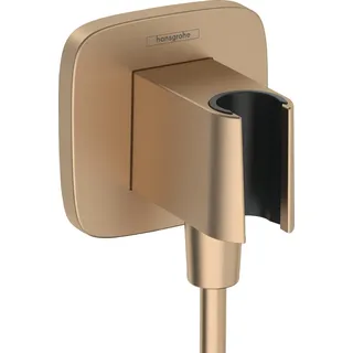 Hansgrohe Wandanschluss mit Duschkopfhalterung FixFit Q, Brushed Bronze