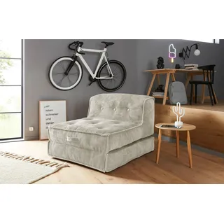 Home Affaire Sessel Pia Cord 106 x 82 x 125 cm Grau mit Kopfteil