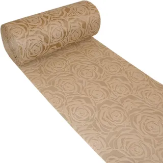 Dekoflor Tischband Tischläufer Tischdeko einzigartiges Rosen Design (Wasserfest, Lotuseffekt, samtige Oberfläche, 25 m Rolle, 30 cm Breite, 100% Nylon), Walnuss
