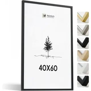 Heimlich® - Bilderrahmen - 40x60 cm, Eichenholz, Schwarz - Mittelgroßer DIY-Collage-Rahmen mit Folienabdeckung - Nur zur Wandmontage