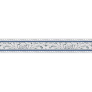 A.S. Creations A.S. Création Bordüre Only Borders Borte 5,00 m x 0,10 m blau grau weiß Made in Germany 681645