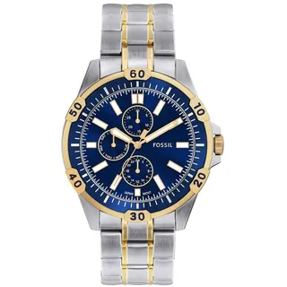 Fossil Garrett Uhr für Herren, Quarz Multifunktionswerk mit Edelstahl oder Lederarmband
