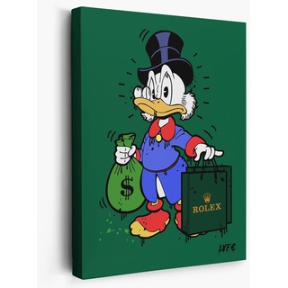 Fchen art Rich Donald Duck Drucke Gemälde Graffiti Kunst Gemälde ALEC Monopoly Donald Ente Bilder Moderne Familienzimmer Dekor Poster Leinwand Kunst für Familie Schlafzimmer Dekor Poster 30 x 40 cm