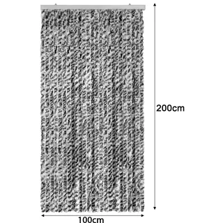 Türvohang Flauschvorhang viele Farben Größen Fliegen Insektenschutz Camping Wohnwagen - dunkelgrau-grau/meliert - 56 - 100 cm X 185 - 220 cm X 185 - 220 cm