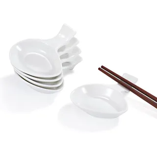 Urban Lifestyle Dipschalen Set 6er aus Porzellan mit Essstäbchenbank – Saucenschälchen 9 x 7,5 cm – Dip Schälchen für Sojasauce, Sushi, Tapas, Fingerfood – kleine Schälchen & Snackschalen