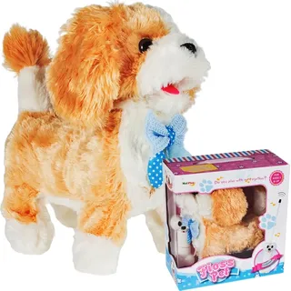 Malplay elektronisches Plüschtier ferngesteuerter Hund interaktives Spielzeug mit Gehen, Bellen Funktion Küscheltier Für Kinder ab 3 Jahren