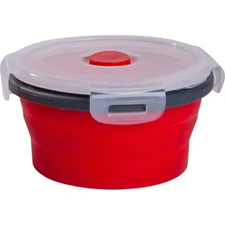 mixcover faltbare Frischhaltedose mit Deckel aus Silikon Bentobox Brotdose Lunchbox Picknick Camping Schüssel BPA-frei platzsparend 350 ml rot - Rot