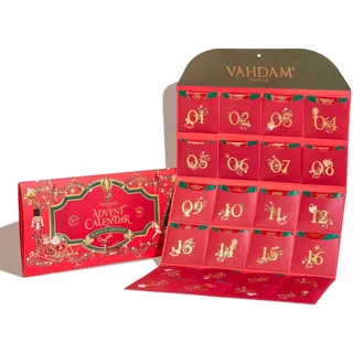 VAHDAM, Tee Adventskalender 2025 - Limitiertes Auflage Faltgeschenkset - 24 Einzigartige Lose Blatttees | Adventskalender 2025 - Weihnachtsgeschenkset Für Frauen & Männer-Loose