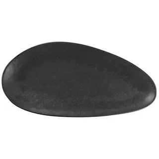 Olympia Ovales Dessertteller-Set 35,7 x 17,2 cm Schwarz/Anthrazit 4er Set