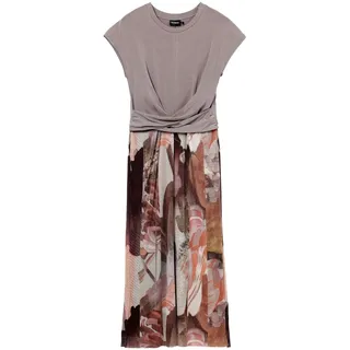 Desigual Women's Woman Knit Short Sleeve Dress, Brown, Small