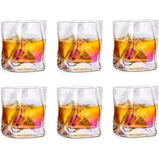 Whiskey Gläser Set Whisky Glas: 6 Stück Edel Rum Tumbler Weingläser Ohne Stiel Männer Papa Scotch Vodka Bourbon Irish Single Rye Malt Whiskey Gin Tonic Cocktail