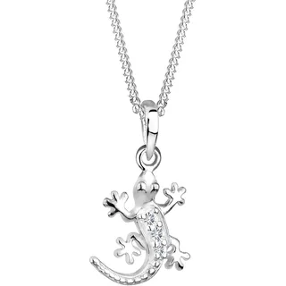 Elli Halskette Damen Gecko Anhänger Eidechse mit Kristallen in 925 Sterling Silber