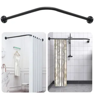 L-förmige Duschvorhangstange, einstellbare Eck-Duschstange (60-101cm x 60-101cm), 304 Edelstahl 90 Grad Duschstange für Badezimmer, Badewanne, Kleiderkammer, Umkleideräume, Privatraum