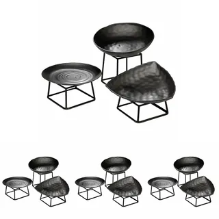 APS 33250 Buffetständer, Tellerständer, Schalenständer, mit Antirutschbeschichtung (PVC), 18 x 18 cm, Höhe 8 cm, Metall, schwarz (Packung mit 4)