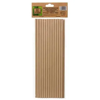 Tessera Bio Products Q0521KM Kraftpapier Trinkhalm, Gerade, Naturbraun, 0.5cm Durchmesser, 21cm Länge, 25 Stück