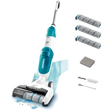 Leifheit Set Akku Saugwischer Regulus Aqua PowerVac inkl. Zubehör, saugen und wischen, leichter Nasssauger mit leistungsstarken 24V, kabelloser Waschsauger mit 22min Akku-Laufzeit und Standfunktion