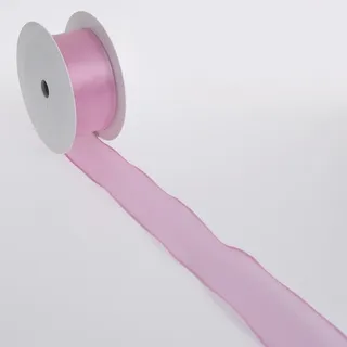 Seidiges Dekoband mit Drahtkante - Altrosa - 40 mm - 20 m - 43222 40 33