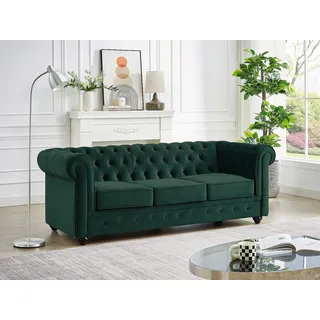 Sofa 3-Sitzer - Samt - Grün - CHESTERFIELD