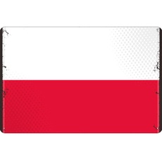 Blechschild Wandschild 20x30 cm Polen Fahne Flagge