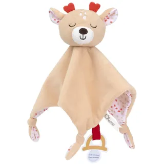 Chicco Schusetuch Reh, Weiches Velours-Püppchen in Reh-Form, Neugeborenen-Kuscheltier, weich zum Kuscheln, gestickte Details, Neugeborenen-Spielzeug 0+ Monate