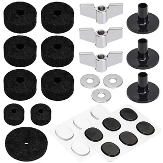 GATSUZG Becken-Ersatzzubehör-Set, Beckenfilze, Beckenständerfilze, Schlagzeug-Beckenfilzpolster, Beckenfilze, Hi-Hat-Kupplungsfilz für Schlagzeugset mit Beckenhülsen, Schlagzeug-Gelpads (33 Stück)